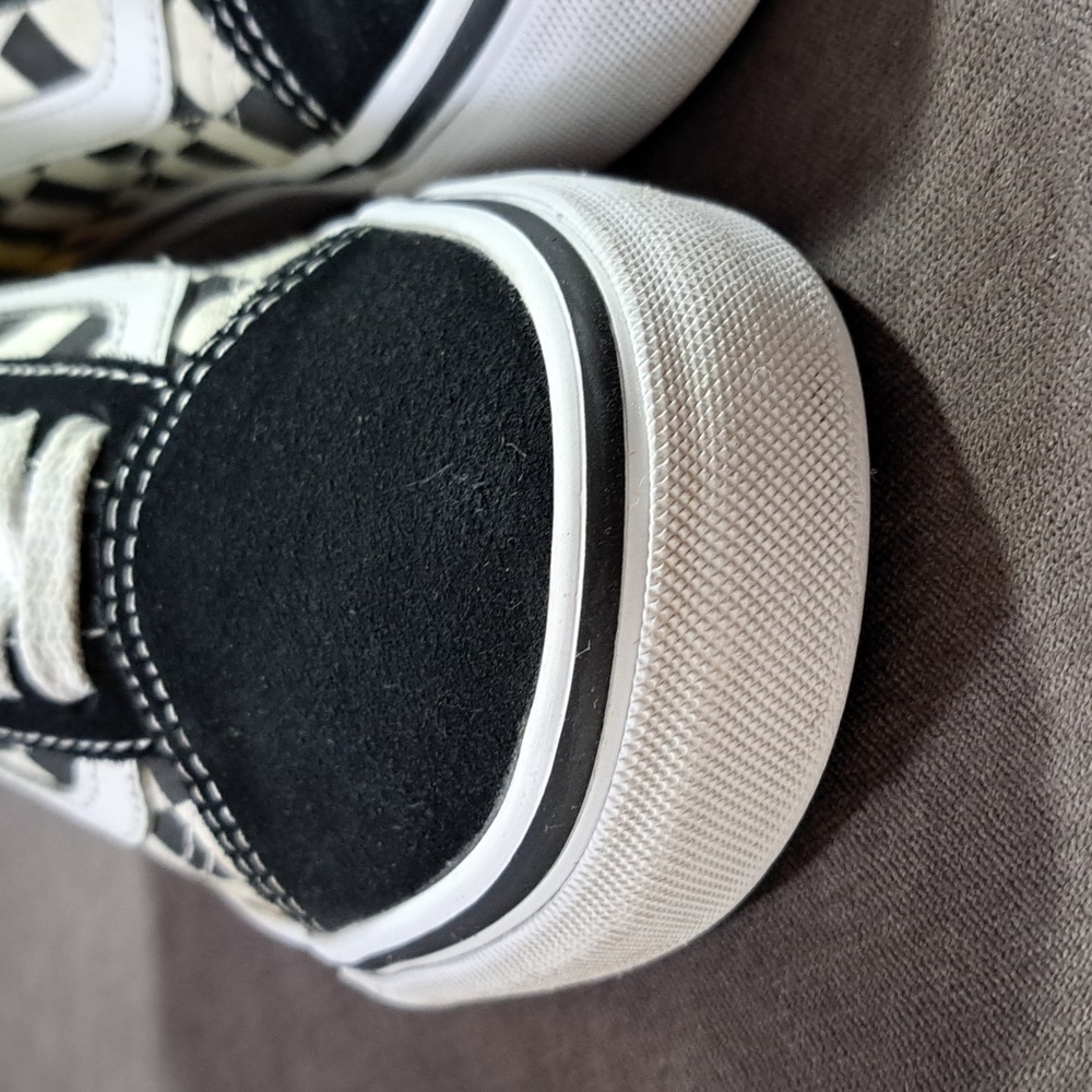 Vans Old Skool White Black Checkerboard Canvas Suede Lace Up Sneakers G US 5 - Picture 4 of 16